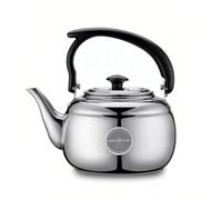 Livoravoli Stainless Steel Tea Kettle Stovetop Whistling with Ergonomic Handle and Cool Touch Knob for Gas Electric Induction Hob and Spirit Stove, 1.5L Capacity for Everyday Tea Making (Silver, 1.5L)