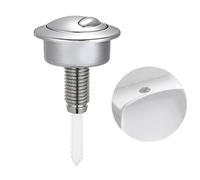 Livoravoli Toilet Flush Button, Universal Dual Flush Silver Round Head Push Button, Toilet Flush System Replacement for Popular UK Toilet Cistern Models, Easy Installation (1pcs)