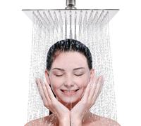 LIVOREST Square Rainfall Shower Head - 8 inch Larg
