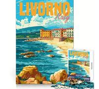 Livorno Italy Jigsaw Puzzle for Adults 1000 Pieces Sharp Thinking Clean Joint Fun Activity Birthday Surprise (50x75cm)