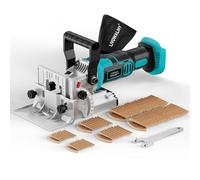 LIVOWALNY Cordless Biscuit Jointer Compatible with Makita 18V Battery: Plate Joiner Kit 11000RPM 0-90° Cutting | 6 Variable Cutting Depth | Biscuit Joiner with Dust Extraction for Woodworking（Blue）