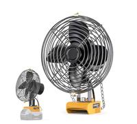 LIVOWALNY Portable Jobsite Fan Compatible with Dewalt 20v Battery, 7" Cordless Works Fan 17W 3500RPM Portable with Low Voltage Protection, USB and Type C Charging Port (No Battery)