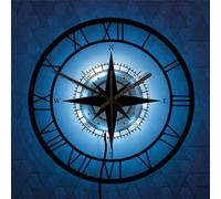 Livrdious LED Lights Transparent Wall Clock Black Wind Rose Compass Direction Chart Nautical Acrylic Clock Decorative Wall Clock on Clearance