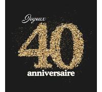 Livre d’or 40 ans : 50 pages blanches à remplir - Format carré 21,59 x 21,59 cm - Album souvenir d’anniversaire pour messages, photo: Livre souvenir ... écrire des messages, garder un souvenir