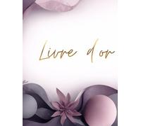 Livre d’or: Grand Format A4 à Couverture Rigide Design 3D Violet Prune et Vieux Rose - Titre Doré - 100 Pages Crème - Style Artistique Abstrait et Moderne pour Mariage et Anniversaire