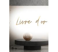 Livre d’or: Grand Format A4 à Couverture Rigide Design Architecture 3D Noir et Or - 100 Pages Crème - Style Marbre et Béton Moderne pour Mariage, Inauguration et Gala