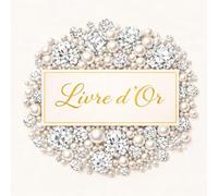 Livre d’Or Mariage Luxe 21,59 x 21,59 cm - Guest Book Wedding Chic Élégant - Livre Souvenir Invités Perles & Diamants - Cadeau Mariage Prestige