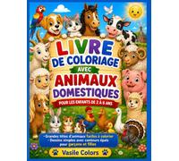 Livre de Coloriage avec Animaux Domestiques pour les Enfants de 2 à 6 ans