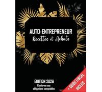 Livre De Compte Recette Dépense: Carnet De Tenue De Compte Conforme aux Obligations Comptables des Micro BIC - Micro BNC | Cahier Recette Depense Simple et Facile A Remplir | Design Noir Floral Doré