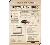 LIVRE D'OR ANNIVERSAIRE 1986 | Journal affiche Retour en 1986 | FORMAT A4 21 X 29,7 CM | 120 PAGES BLANCHES VIERGES