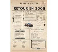 LIVRE D'OR ANNIVERSAIRE 2008 | Journal affiche Retour en 2008 | FORMAT A4 21 X 29,7 CM | 120 PAGES BLANCHES VIERGES
