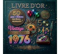 Livre d'or anniversaire 50 ans design retro vintage des années 70s