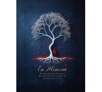 Livre d'or de Condoléances Français à couverture rigide • En Mémoire d’un Être Cher • Arbre de Vie, Cardinal Rouge & Feuilles du Souvenir