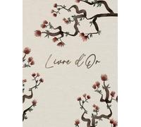 Livre d'Or: Japon | Mariage, communion, baptême, anniversaire, baby shower, EVJF, départ, retraite, thèse, événement | 100 pages à remplir | Grand format | Voyage en Asie | Fleurs de cerisier