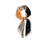 Livrerpi Silk Feeling Head Scarf Fashion Satin Hair Scarf Square Scarves for Women Gifts 27.5×27.5 inches, 37 Grey Black Orange 5.12 X 59 Inch, One Size