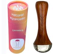 Livronic® - Ayurvedic Kansa Facial Massager with Neem Wood Handle for Natural Glow, Detox and Stress Relief (Natural)
