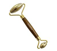 Livronic® Bronze Kansa Face Roller with Fine wood Grip Premium Luster Restoring and Skin Stimulation and Detox Tool Gentle Soft Tissue Massage Ayurvedic