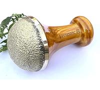 Livronic Bronze Kansa Natural Vatki Cup with Wooden Handle Ayurvedic Detox Foot Massager Relaxation and Deep Cleaning Ancient Indian Technique Ayurvedic Kansa Vatki Foot Massage (Natural)