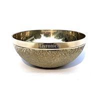 Livronic® Bronze (Kansa) Vatki Cup with Scrub Surface, Ayurvedic Detox Foot Massager Relaxation & Deep Cleaning Ancient Indian Technique Ayurvedic Kansa Vatki Foot Massager (Pack of 1)