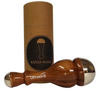 Livronic Face Detox Bronze/Kansa Wand Body and Foot Massager with Wooden Handle for Detoxification and Deep Relaxation Large Kansa Wand 2 in 1 Smaal