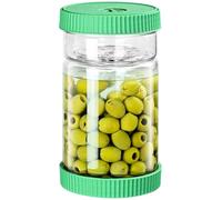 LIVSGNISTA Upgraded 40oz Glass Pickle Jar with Time Tracker-Pickle Container with Strainer Flip Leak-Proof,Auto Venting,Easy Clean Design Hourglass Pickle Juice Separator-Safer for Fermenting Food