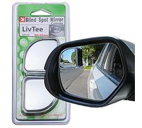 LivTee 2PCS Fan Blind Spot Mirror, HD Glass and ABS Housing Convex Wide Angle Rearview Mirror with Adjustable Stick for Universal Car, Silvery