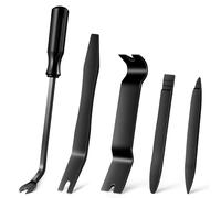 LivTee 5 pcs Auto Trim Removal Tool Kit, No Scratch Plastic Pry Tool Kit - Interior Door Panel Clip Fastener Removal Set for Vehicle Dash Radio Audio Installer (Black)