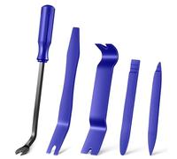 LivTee 5 pcs Auto Trim Removal Tool Kit, No Scratch Plastic Pry Tool Kit - Interior Door Panel Clip Fastener Removal Set for Vehicle Dash Radio Audio Installer (Blue)