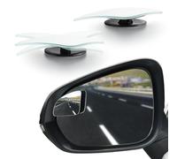 LivTee Blind Spot Mirror，Asymmetric Fan Shaped HD Glass Frameless Convex Rear View Mirror with wide angle Adjustable Stick for Cars SUV and Trucks, Pack of 2