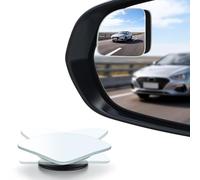 LivTee Blind Spot Mirror, Fan HD Glass Frameless Convex Rear View Mirror with wide angle Adjustable Stick for Cars SUV and Trucks, Pack of 4