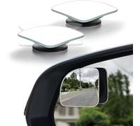 LivTee Blind Spot Mirror, Fan HD Glass Frameless Convex Rear View Mirror with wide angle Adjustable Stick for Cars SUV and Trucks, Pack of 2