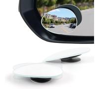 LivTee Blind Spot Mirror, Oval HD Glass Frameless Convex Rear View Mirror with Wide Angle Adjustable Stick for Cars SUV and Trucks, Pack of 2
