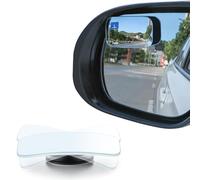 LivTee Blind Spot Mirror, Rectangle Shaped HD Glass Frameless Convex Rear View Mirror with wide angle Adjustable Stick for Cars SUV and Trucks, Pack of 2