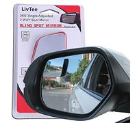 LivTee Blind Spot Mirror,Rhombus Shaped HD Glass Frameless Convex Rear View Mirror with Wide Angle Adjustable Stick for Cars SUV and Trucks, Pack of 2