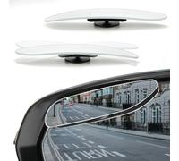 LivTee Long Blind Spot Mirror, Strip HD Glass Frameless Convex Rear View Mirrors Exterior Accessories with Wide Angle Adjustable Stick for Car SUV and Trucks, Pack of 2