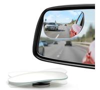 LivTee XLarge Blind Spot Mirror, Rounded Rectangle HD Glass Frameless Convex Rear View Mirrors Exterior Accessories with Wide Angle Adjustable Stick for Car SUV and Trucks, Pack of 2