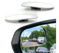 LivTee XLarge Blind Spot Mirror, Rounded Rectangle HD Glass Frameless Convex Rear View Mirrors Exterior Accessories with Wide Angle Adjustable Stick for Car SUV and Trucks, Pack of 2