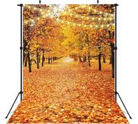 LIVUCEE 8x10FT Autumn Forest Backdrop Banner for Photography Natural Scenery Fall Landscape Leaves Thanksgiving Party Decorations Background Photo Shoot Props Supplies