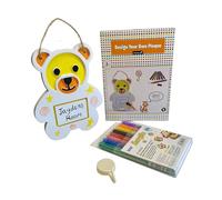 Livuna Kids DIY Craft Kits - Design Your Own Custom Bear Plaque with Wood Canvas & Paint Pens - Arts & Crafts Activity Gift for Girls Boys Kids Age 3 to 13+ Fun Indoor Toy for Birthdays & Holidays UK