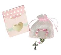 LivuX Christening Ten Rosary Gift Set - Christening Gift for Boys or Girls - Religious Memorial, Stone
