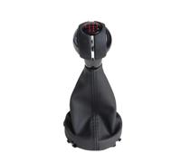 LIVZFRLZ 5/6 Speed Gear Shift Knob with Dust Cover Boot Cover Pu Leather Manual for Mini Cooper F54 F55 F56 F57 F60 Modification Accessories(Red,5-Speed)