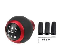 LIVZFRLZ Interior Decoration 5 Speeds Car Gear Stick Shift Knob Maunal Shifter Lever Cover with Linker Blue/Silver/Red for Peugeot(Red)