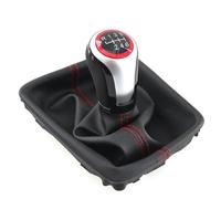 LIVZFRLZ Interior Decoration for Seat Leon III 3 MK3 2012-2017 Gear Shift Knob 5/6 Speed MT Lever Change Knob with Gaiter Boot Cover(6 Speed)