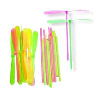 Livzikaroa 15pcs Hand Rub Flying Propellers Assorted Colour Dragonfly Spinner Novelty Flyers for Garden Games Outdoor Parties Event Bags and Celebration Activities
