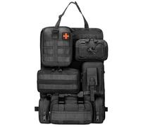 Liwankaqi Tactical Car Seat Back Organizer, Car Seat Storage with 5 Detachable Molle Pouches, Hanging Vehicle Back Seat Organizer Oxford Cloth Car Tidy Organiser for Car Truck