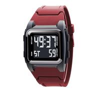 LIWEARE Casual Sport Watch Vintage Digital Watch 50M Waterproof Sports Watch Stopwatch Calendar Luminous Digital Watch with Alarm Clock, red
