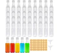 Liwein 50 Pcs 50ml Mini Liquor Bottles, Reusable Plastic Mini Shot Bottles with Lids, With Funnels For Sauce Wine Syrup Oil Ginger Liquids