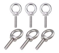 Liwein M8 Eye Bolts 304 Stainless Steel Lifting Ring Eye Bolts Male Thread Machinery Shoulder Lifting Ring Hardware Eye Nut-6 Pieces