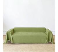 LIWEIREN Chenille Sofa Cover for 3 Seater 180 x 335 cm Soft Non Slip Couch Protector Loveseat All Season Universal for Kids, Pets, Dogs, Cats Four Seasons Universal, Green