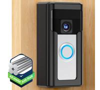 Liwin All-Metal Adhesive Video Doorbell Mount Compatible with Ring/Blink Wireless Video Doorbell, No-Drill Mounting Bracket Wedge Adapter Holder Accessories for Home Rentals, Black